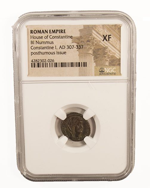 Roman AE4 of Constantine I ,Manus Dei (AD 337-340) NGC