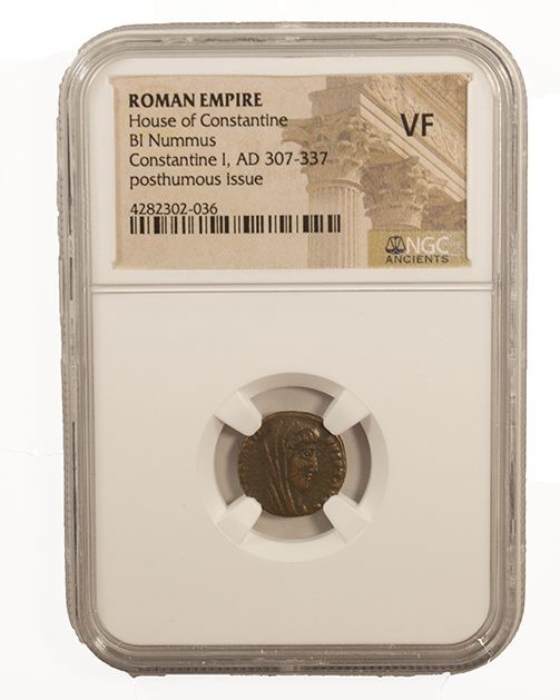 Roman AE4 of Constantine I ,Manus Dei (AD 337-340) NGC