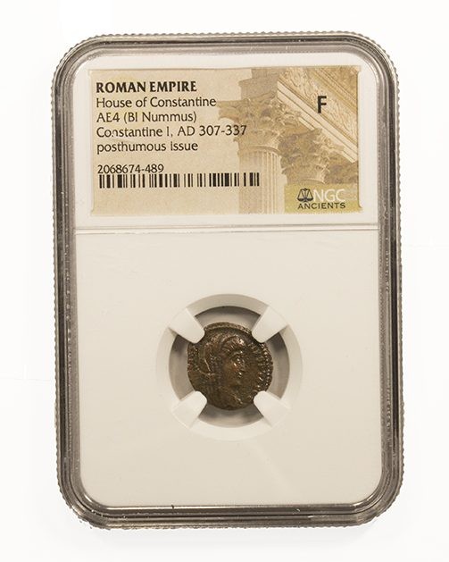Roman AE4 of Constantine I ,Manus Dei (AD 337-340) NGC
