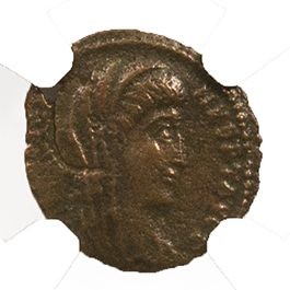 Roman AE4 of Constantine I ,Manus Dei (AD 337-340) NGC