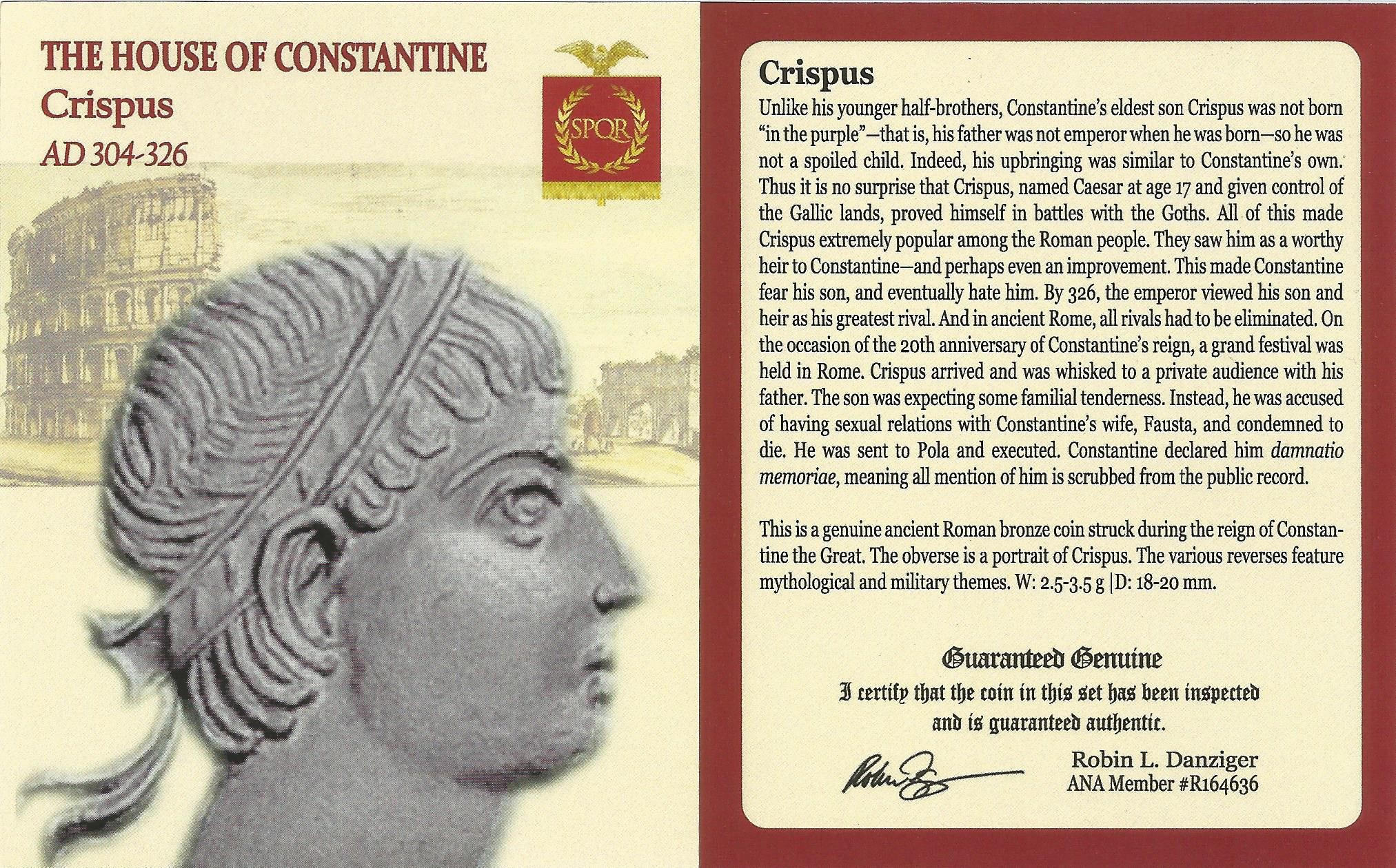 Roman AE3 of Crispus (AD 304-326) NGC