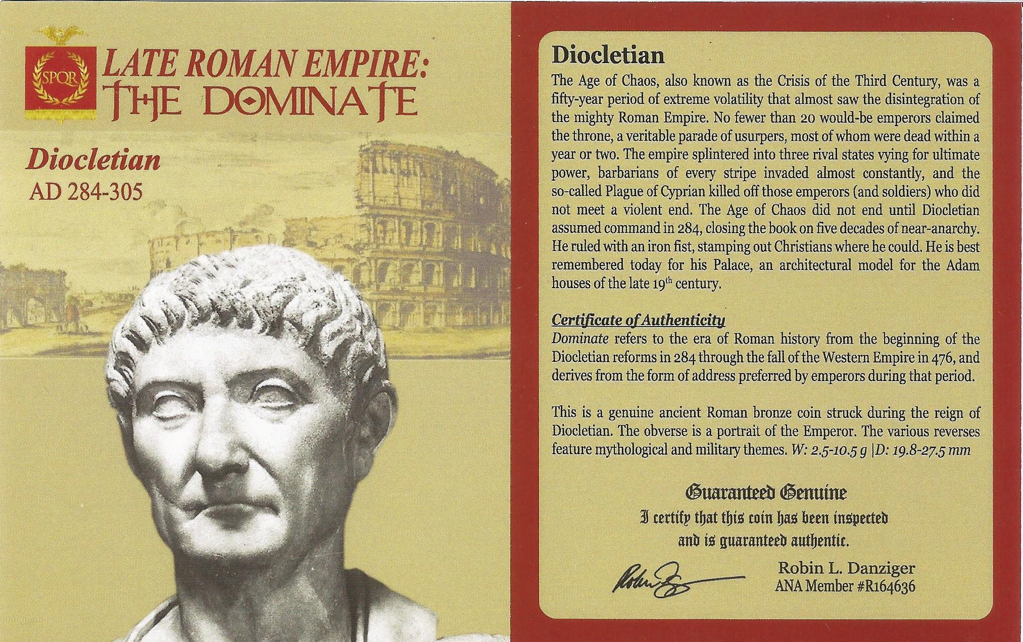 Roman AE of Diocletian (AD284-305) NGC