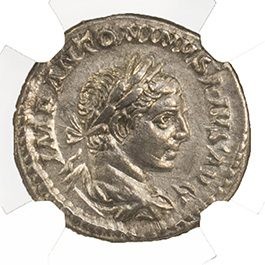 Roman Silver Denarius of Elagabalus (AD 218-222) NGC