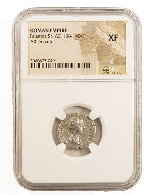 Denarius of  Faustina Sr. (AD138-140) NGC