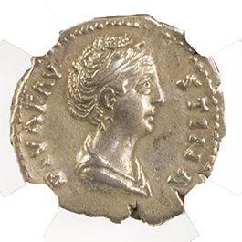 Denarius of  Faustina Sr. (AD138-140) NGC