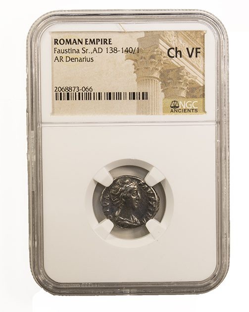 Denarius of  Faustina Sr. (AD138-140) NGC