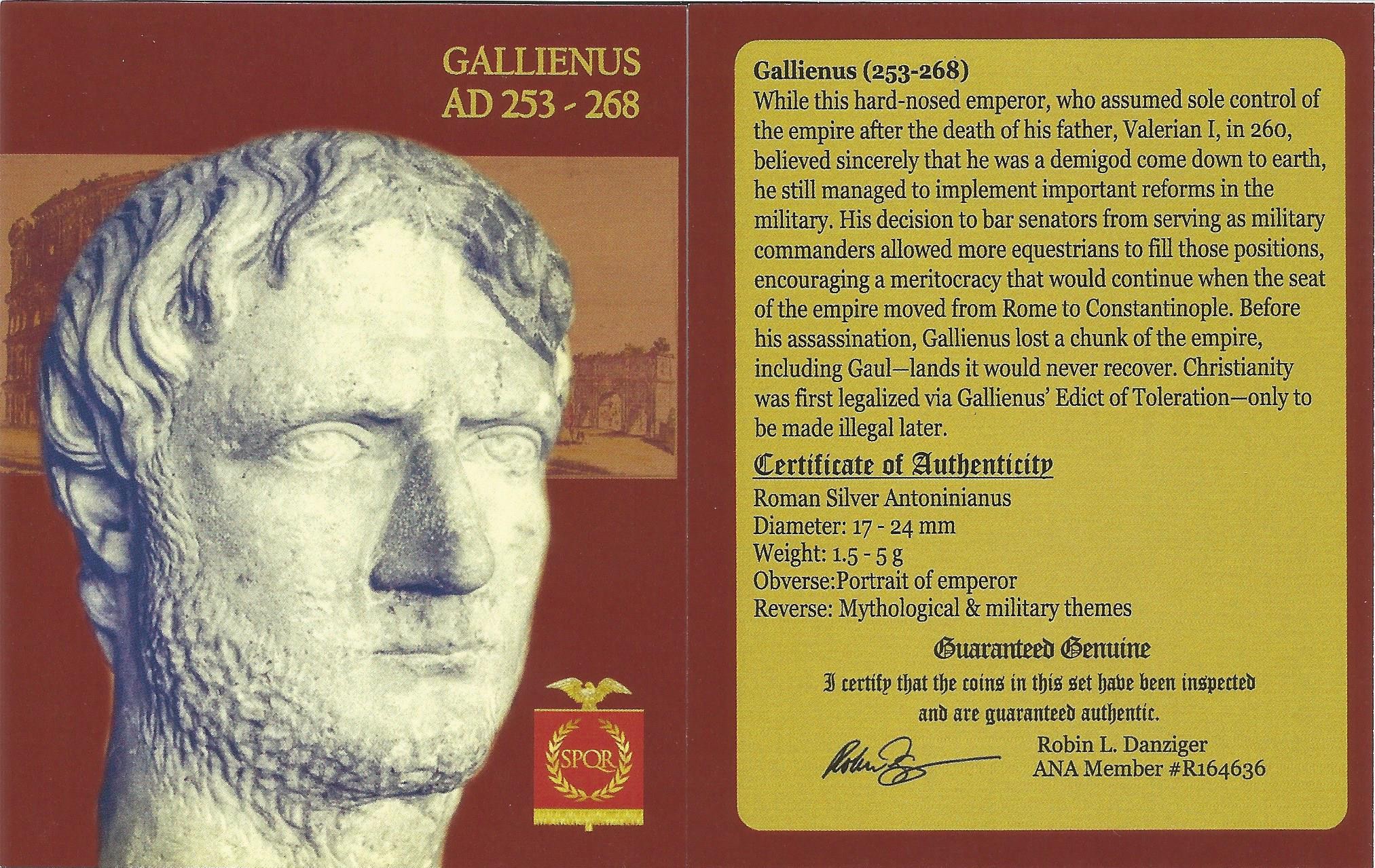 Roman Silver Antoninianus of Gallienus (AD 253-268) NGC