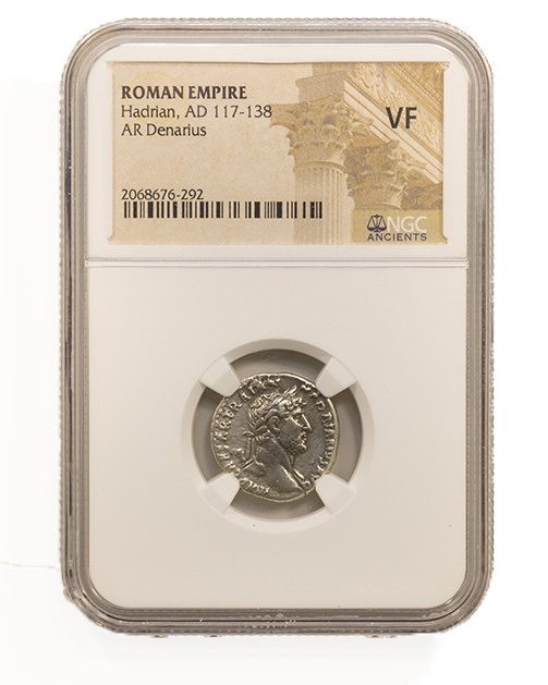 Roman Silver Denarius of Hadrian (AD 117-138) NGC