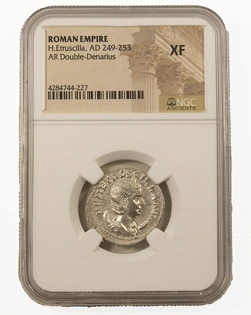Herennia Etruscilla (249-251 CE), Roman Silver Denarius NGC