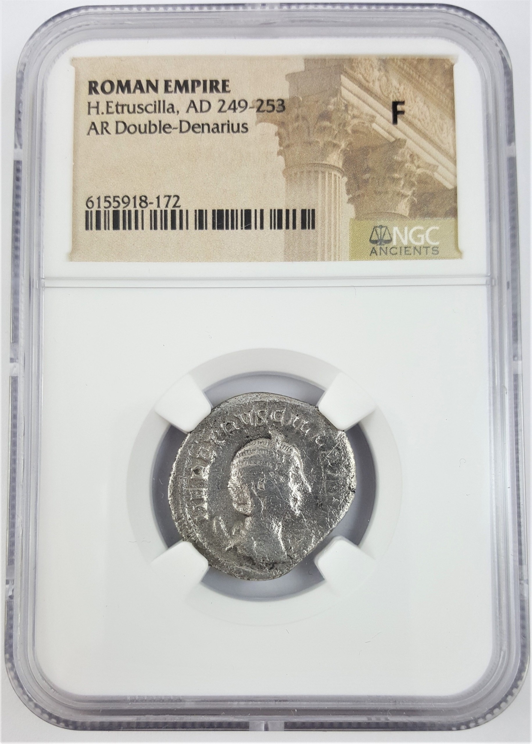Herennia Etruscilla (249-251 CE), Roman Silver Denarius NGC