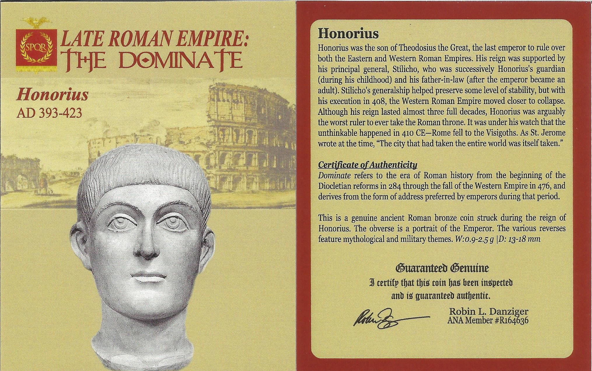 Roman AE of Honorius (AD393-423) NGC