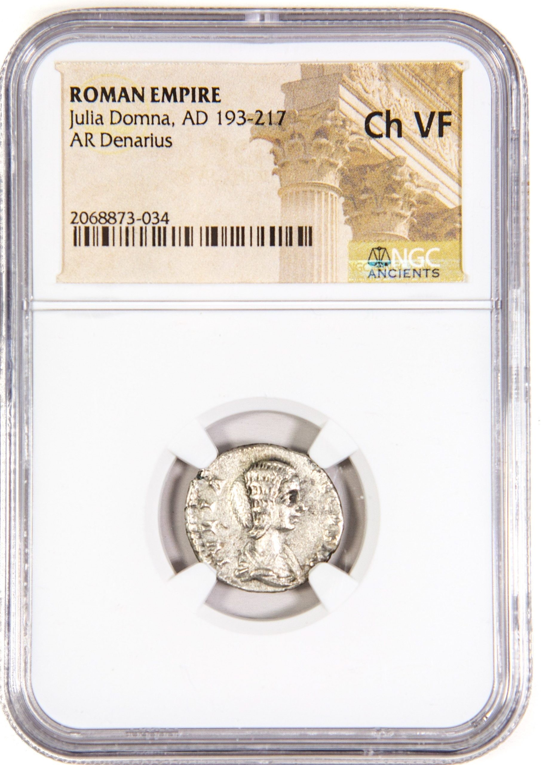 Roman Silver Denarius of Julia Domna (AD193-217) NGC