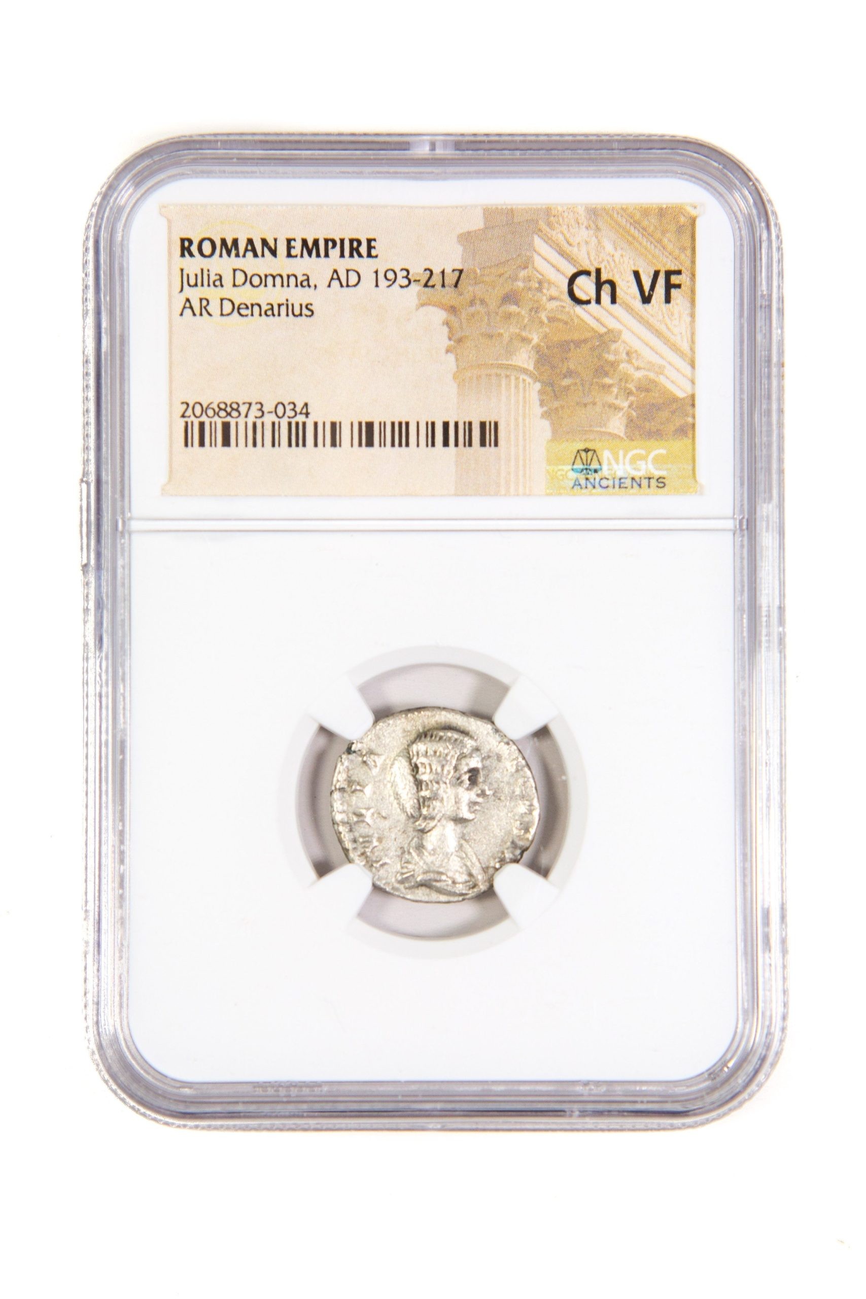 Roman Silver Denarius of Julia Domna (AD193-217) NGC