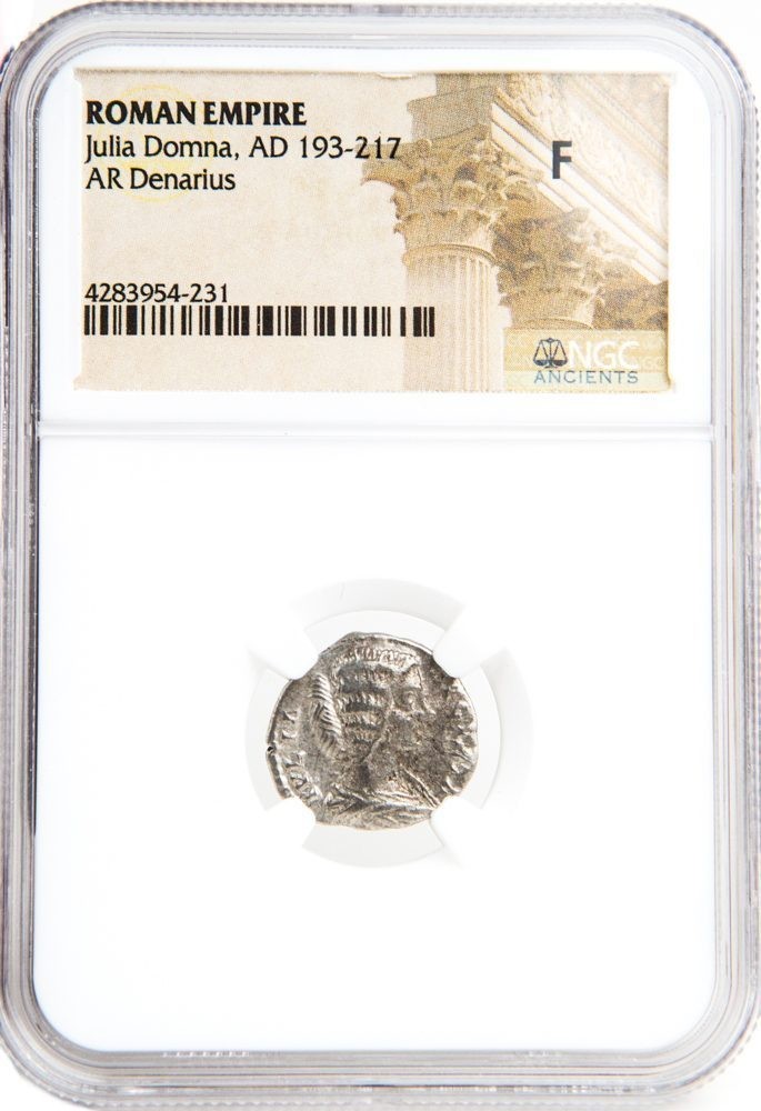Roman Silver Denarius of Julia Domna (AD193-217) NGC