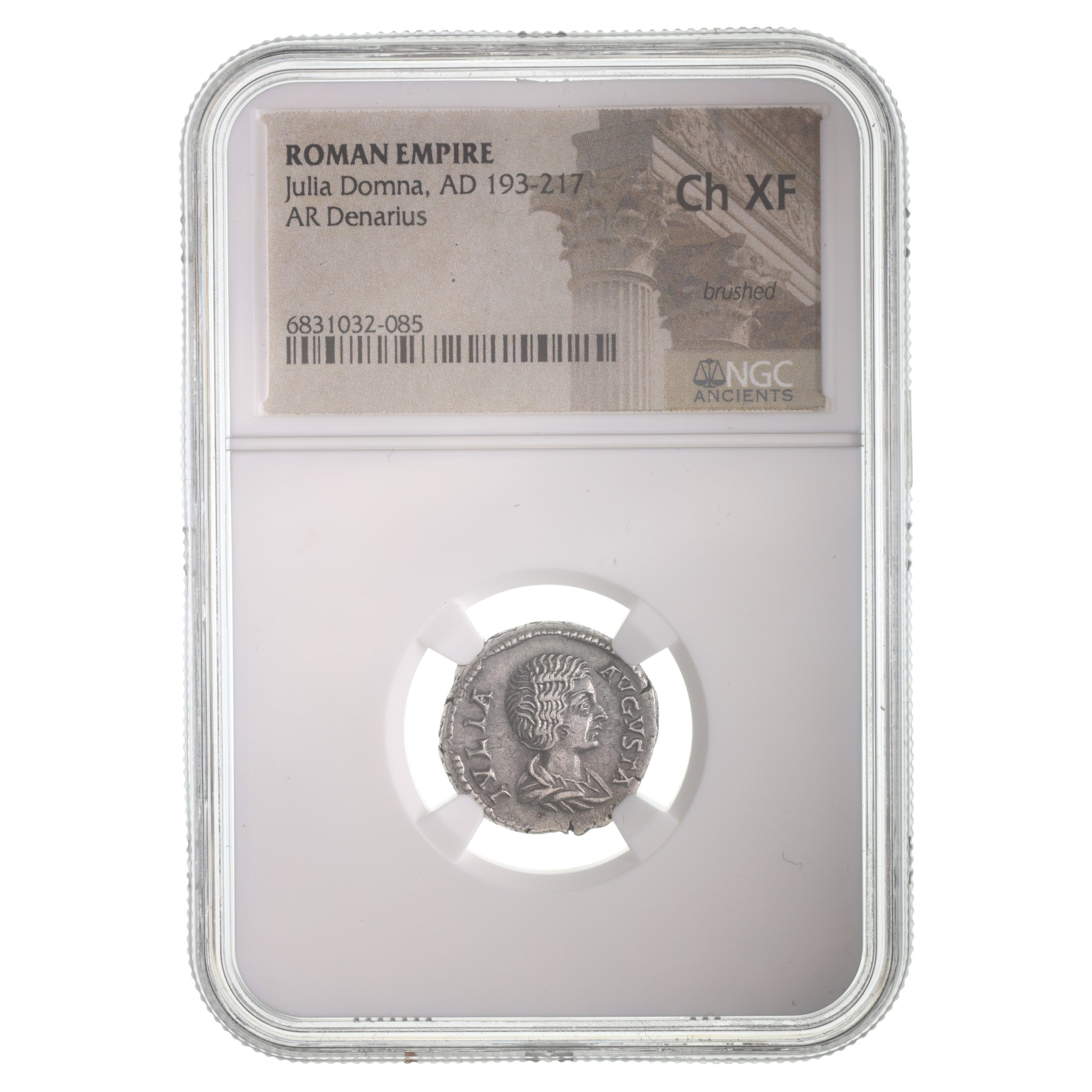 Roman Silver Denarius of Julia Domna (AD193-217) NGC