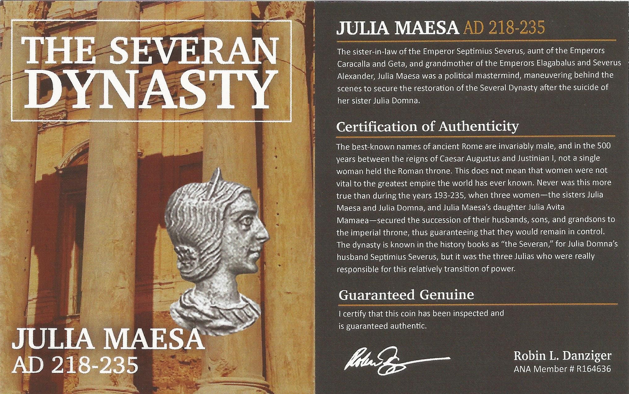 Julia Maesa Silver Antoninianus NGC Certified Slab(CH-F)