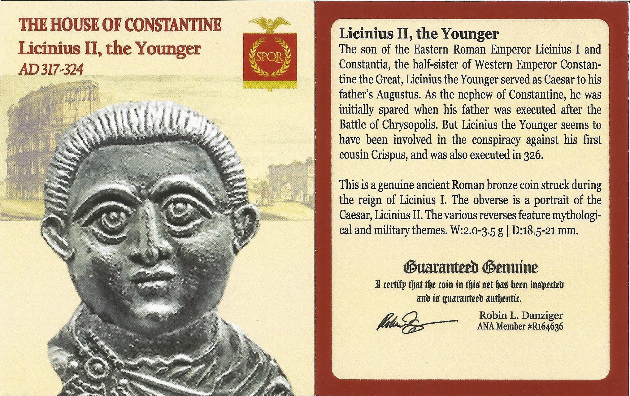 Roman AE of Licinius II (AD 317-324) NGC