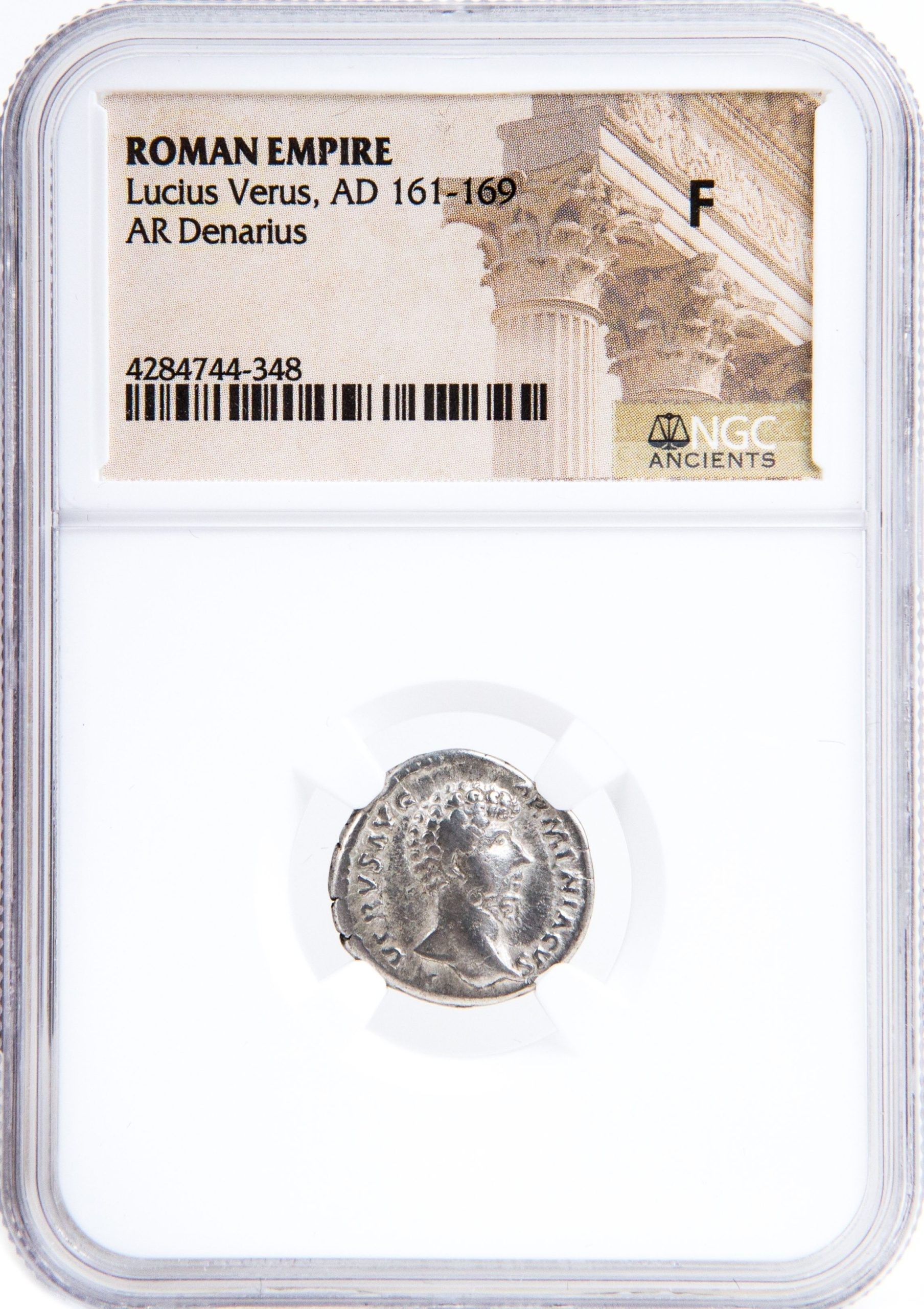 Lucius Verus Silver Denarius NGC Certified Slab(F)
