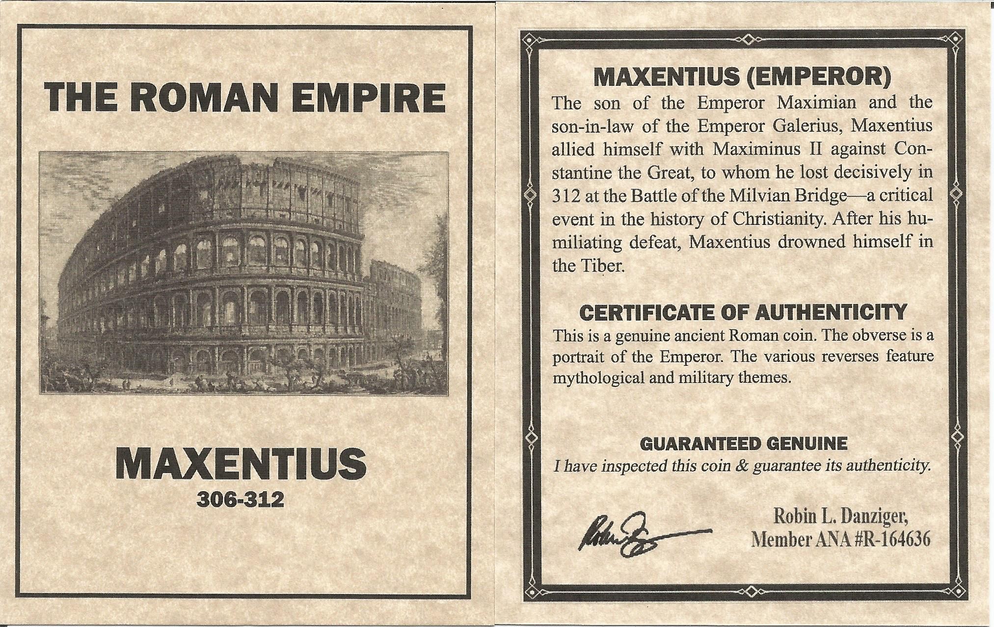Roman AE of Maxentius (AD 306-312) NGC