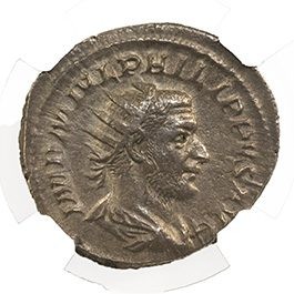 Roman Silver Antoninianus of Philip I (AD244-249) NGC