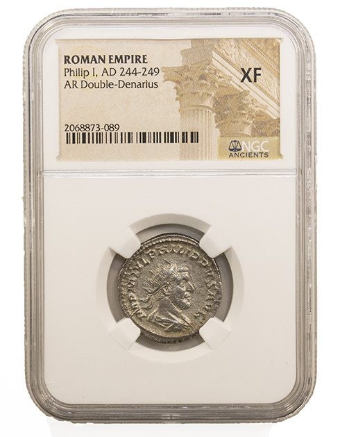 Roman Silver Antoninianus of Philip I (AD244-249) NGC