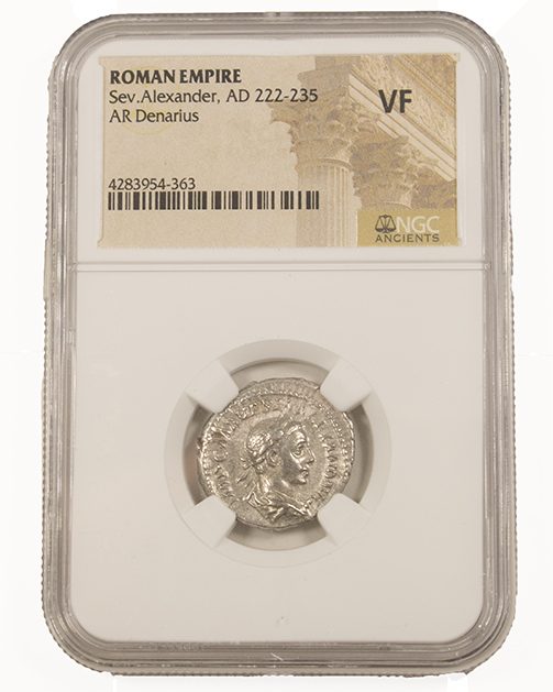 Roman Silver Denarius of Severus Alexander (AD 222-235) NGC
