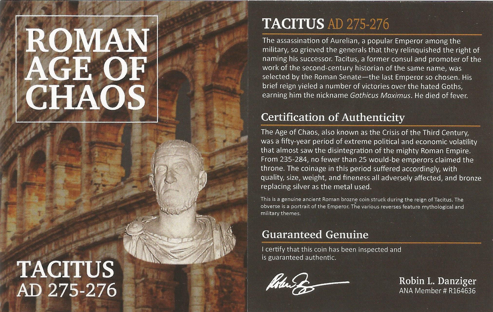 Roman Billon ANT  of Tacitus (AD275-276) NGC