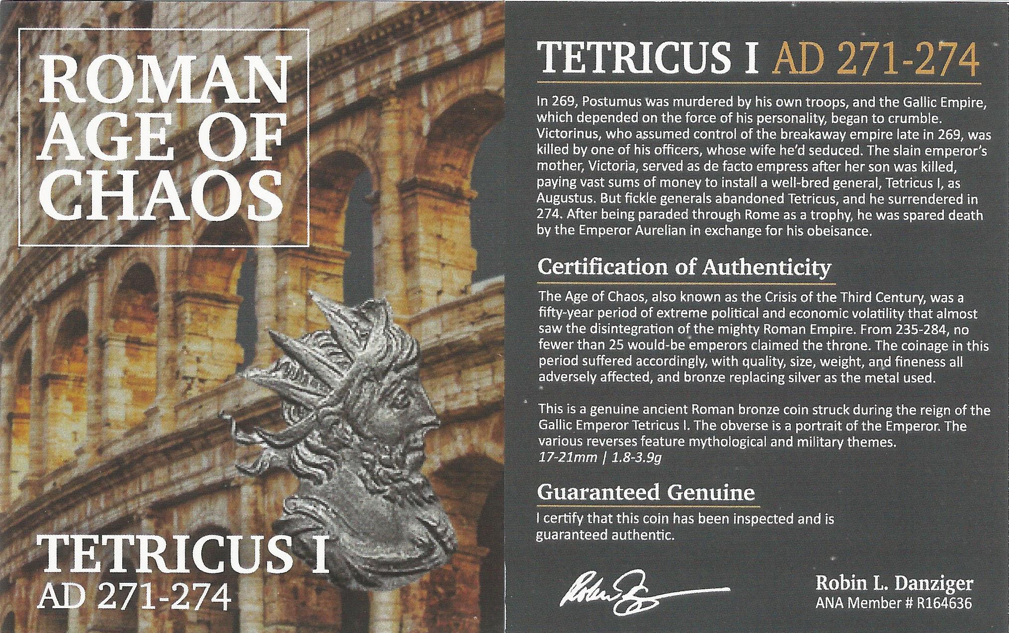 Roman AE Tetricus I (AD 271-274) NGC
