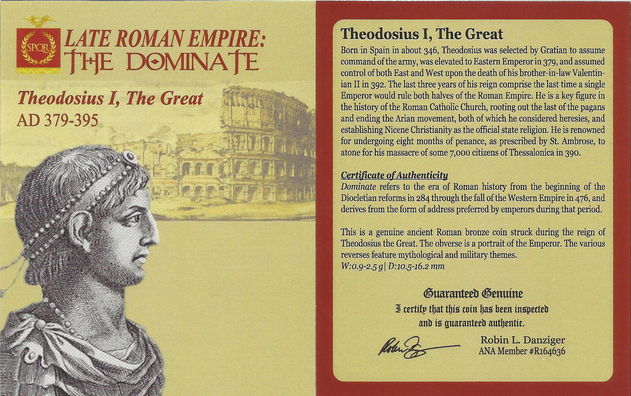 Roman AE of Theodosius I (AD379-395) NGC