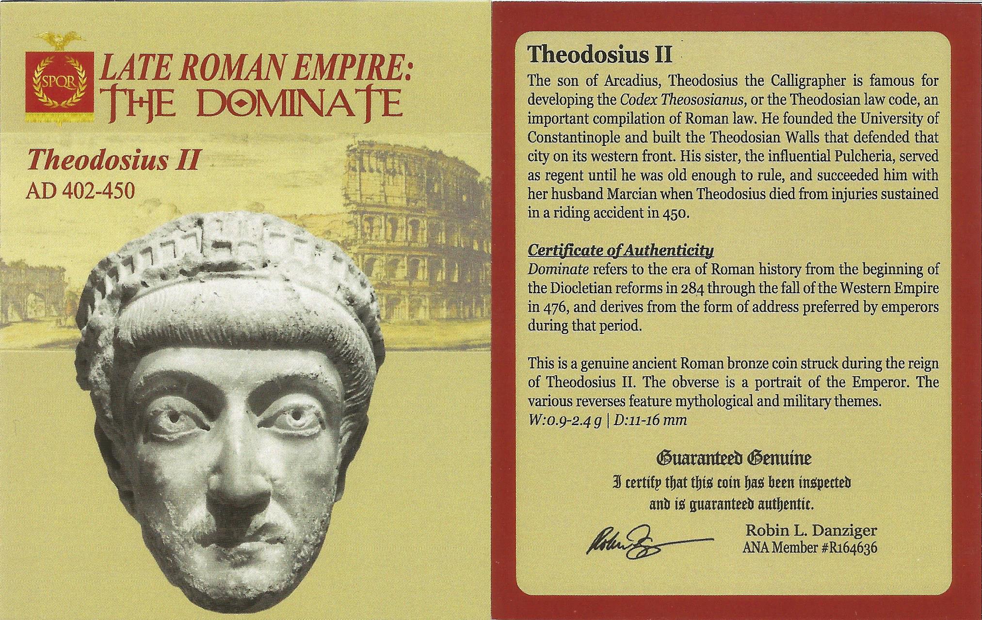 Roman AE of Theodosius II (AD402-450) NGC