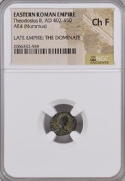 Roman AE of Theodosius II (AD402-450) NGC