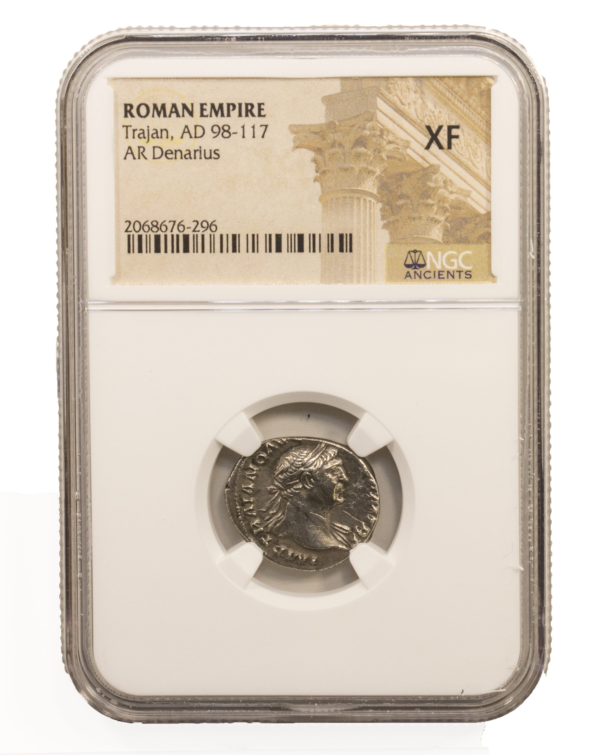 Roman Silver Denarius of Trajan (AD 98-117) NGC