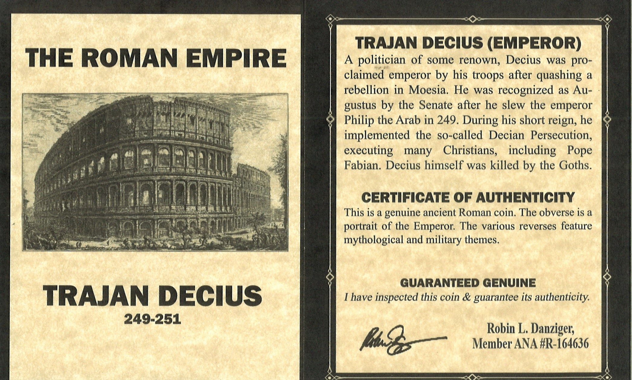 Trajan Decius Antoninianus NGC Certified Slab(F)