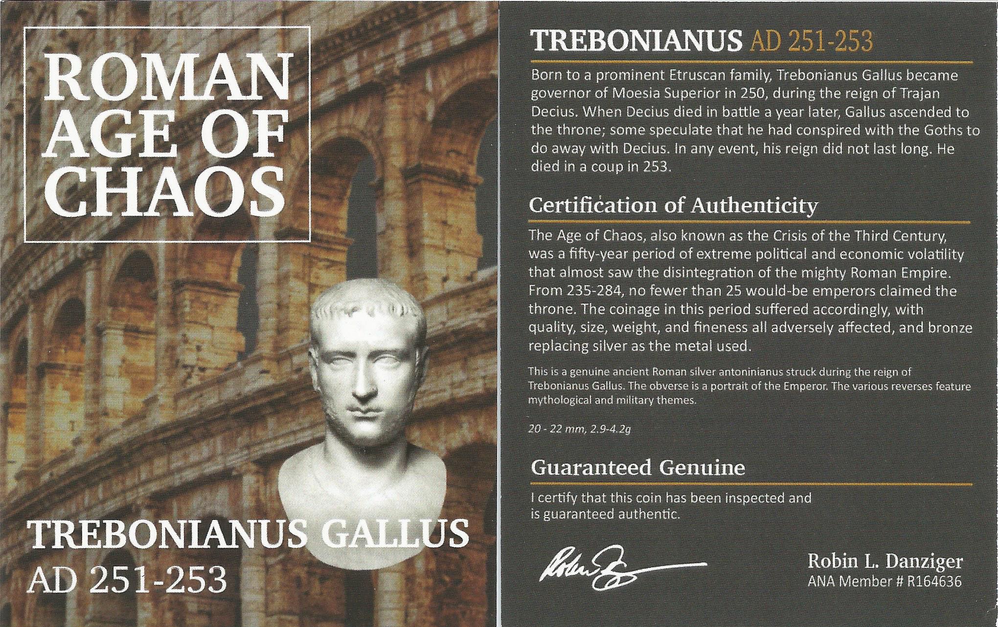Roman AE Antoninianus of Trebonianus Gallus (AD 251-253) NGC