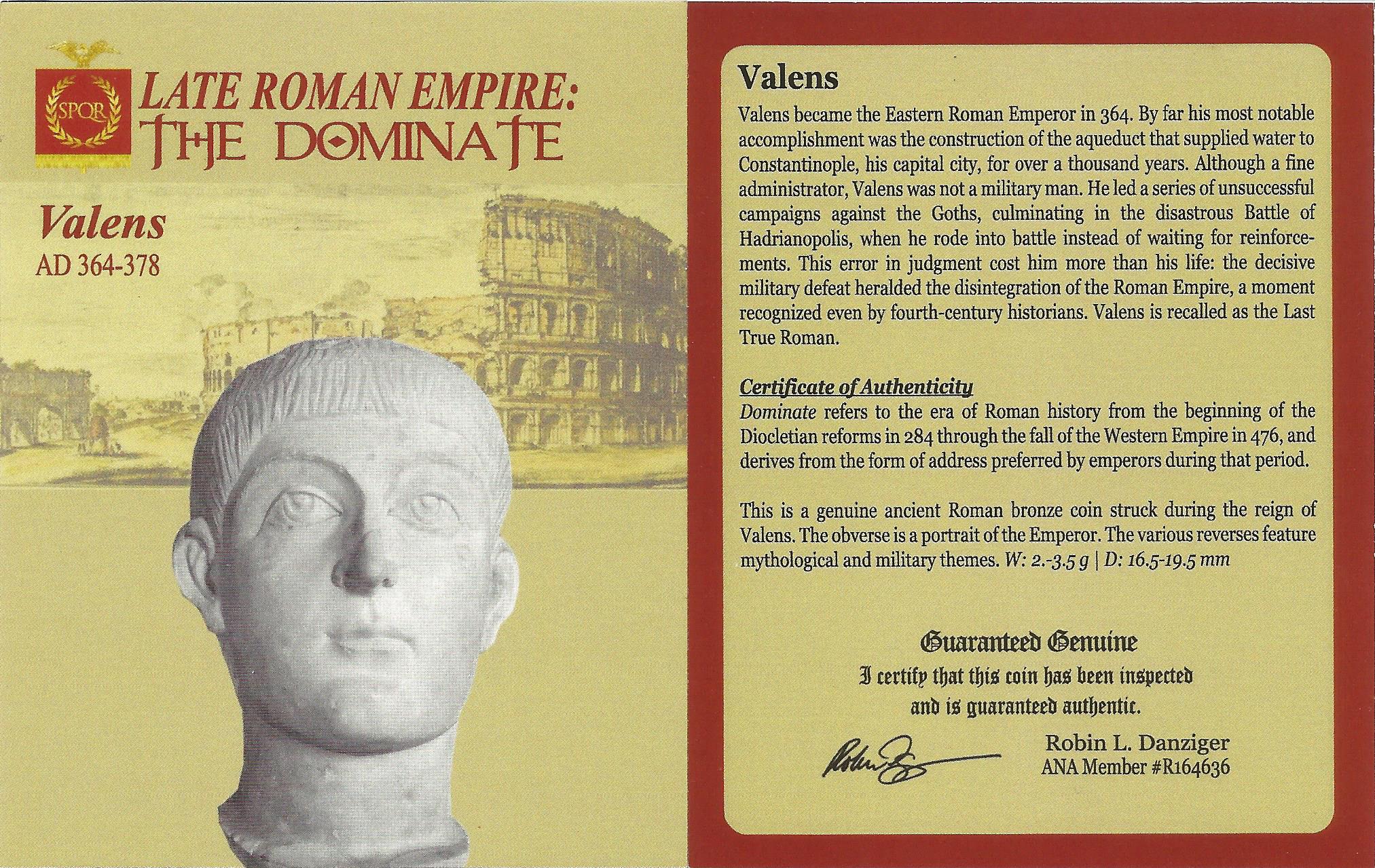 Roman AE of Valens (AD364-378) NGC