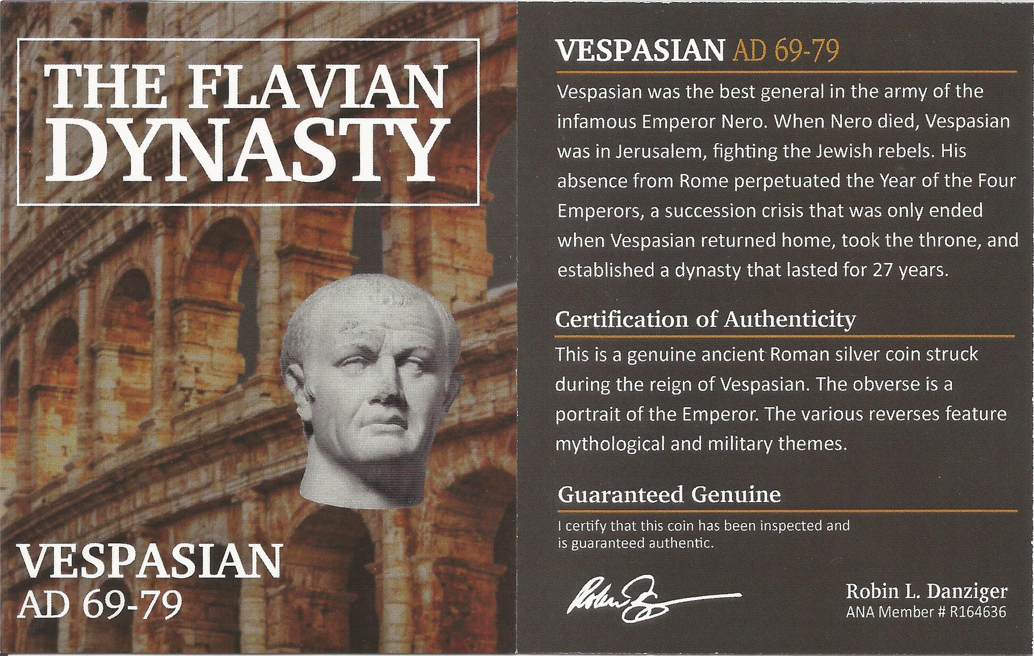 Vespasian Silver Antoninianus NGC Certified Slab(VG)