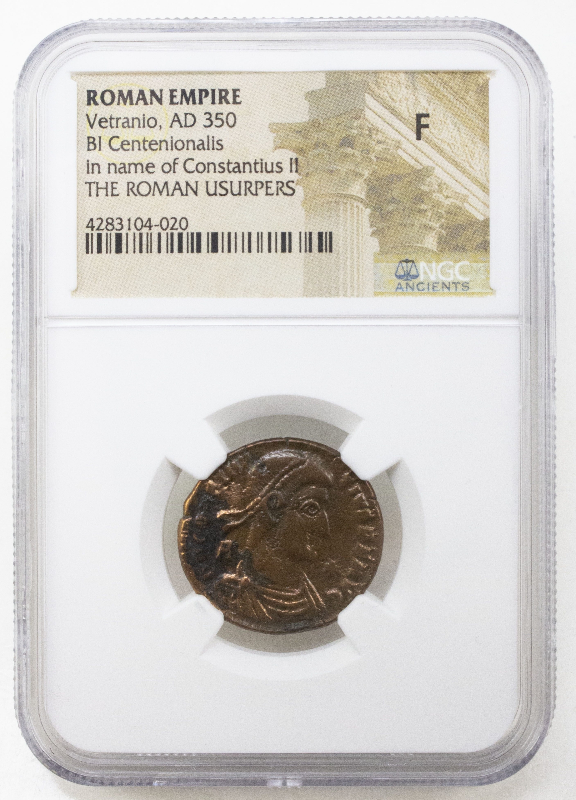 Roman AE of Vetranio NGC (AD350)(F)