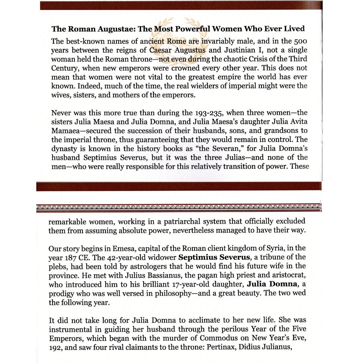 Rome's "Three Julias" : Severan Dynasty (Six-Coin Box)