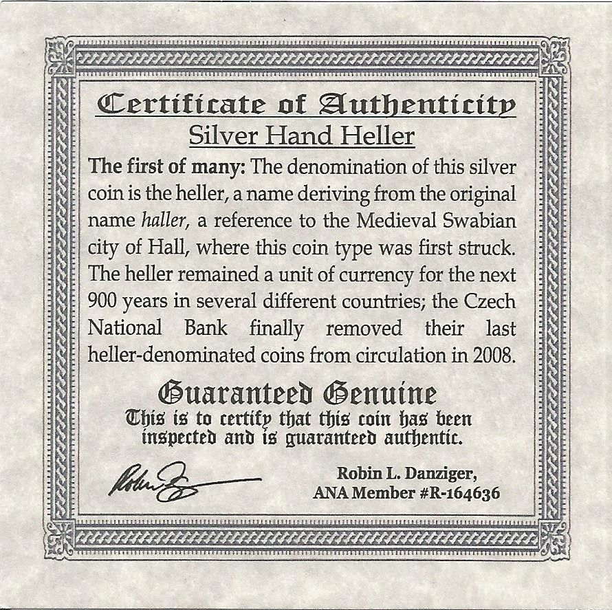 Hand of God: Medieval Silver Hand Heller (low grade) (Black Box)