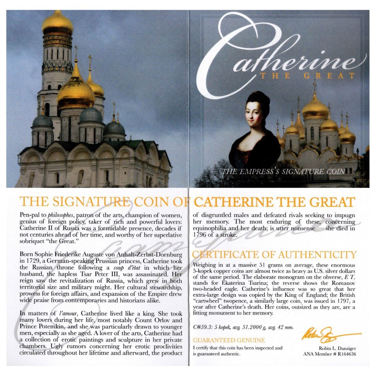 Catherine the Great: The Empress's Signature (One-Coin Box)