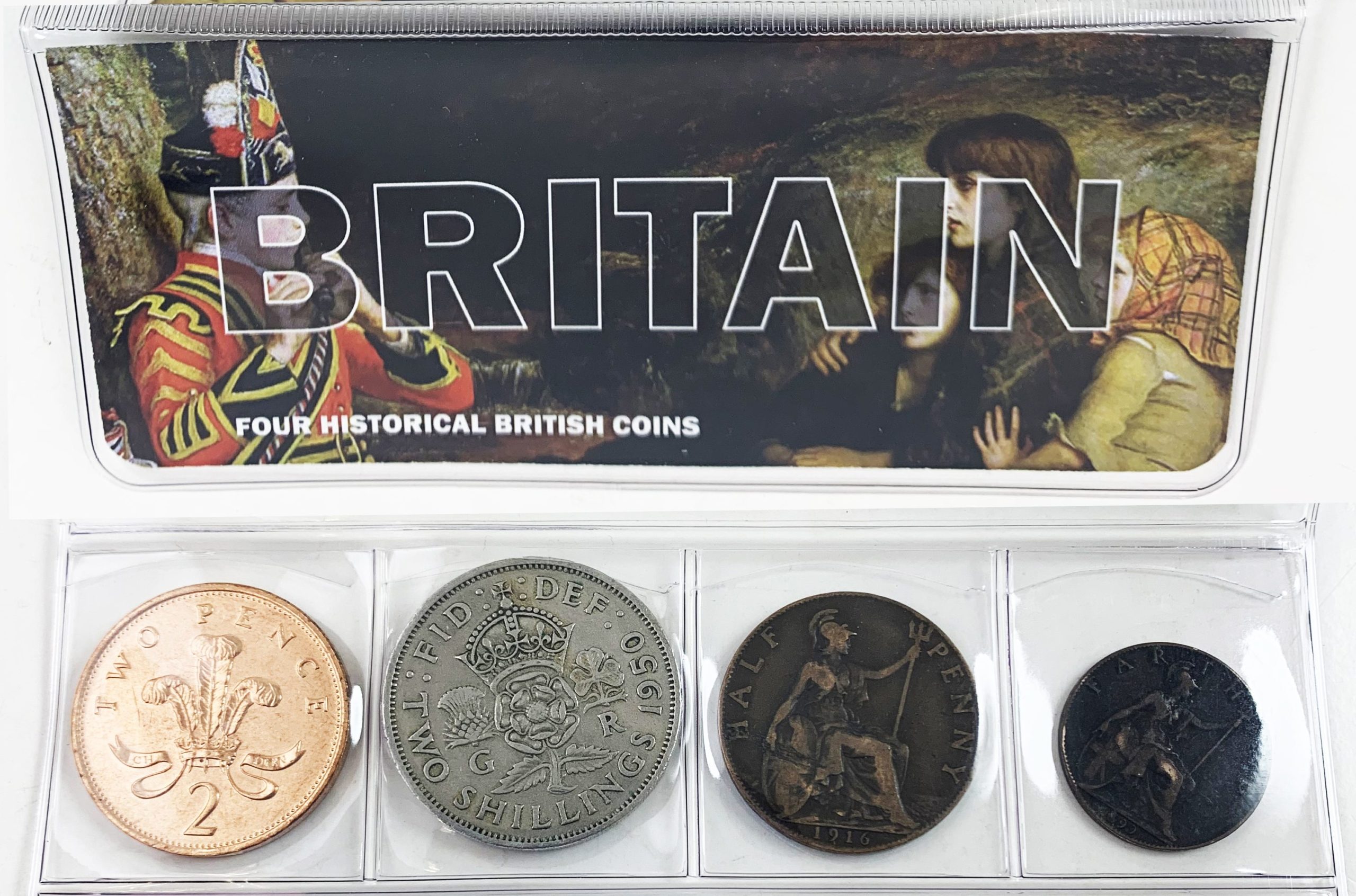 Britain: Four Historical British Coins - reverse