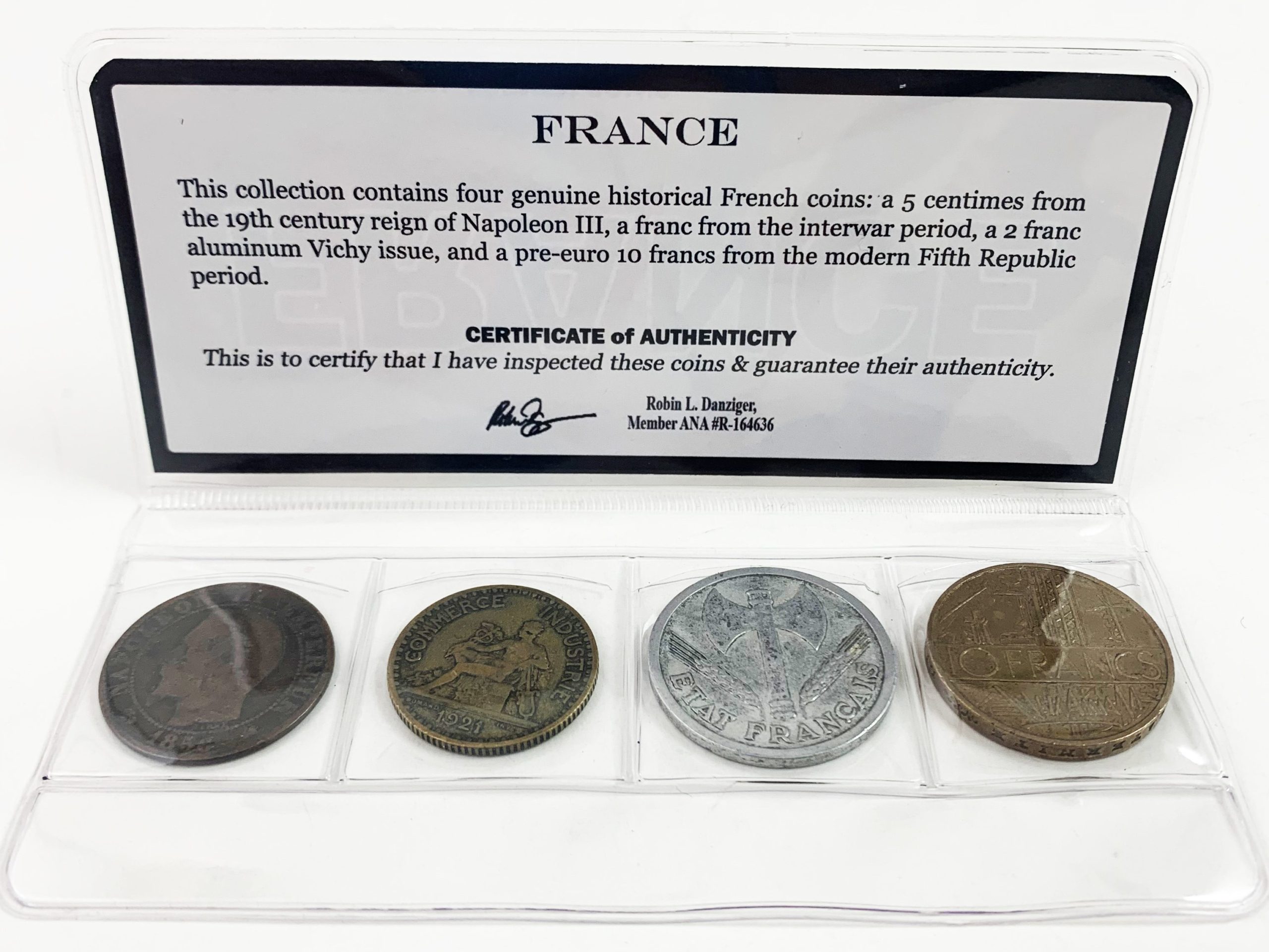 France: Four Historic French Coins - detail