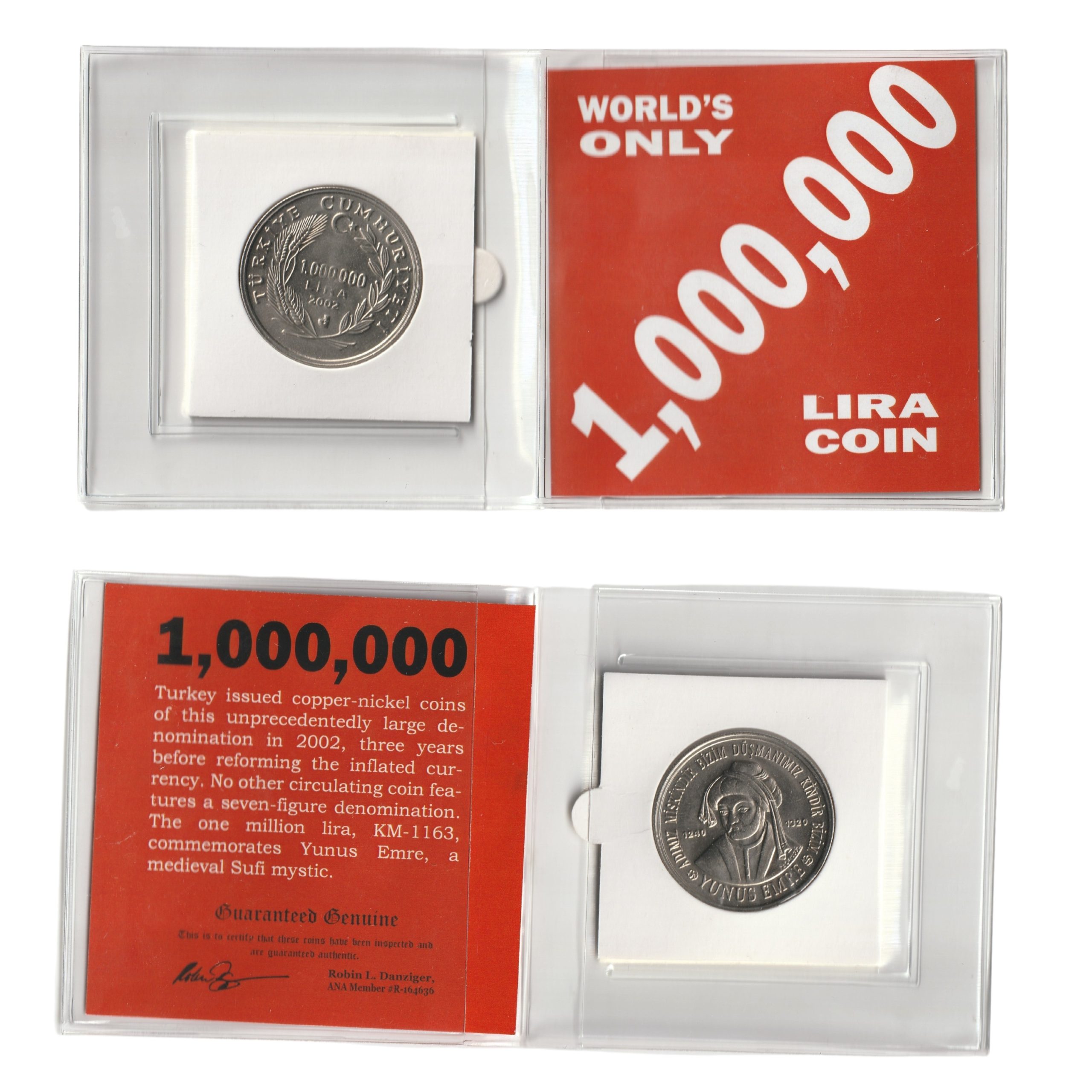 World's Only 1,000,000 Lira Coin - reverse