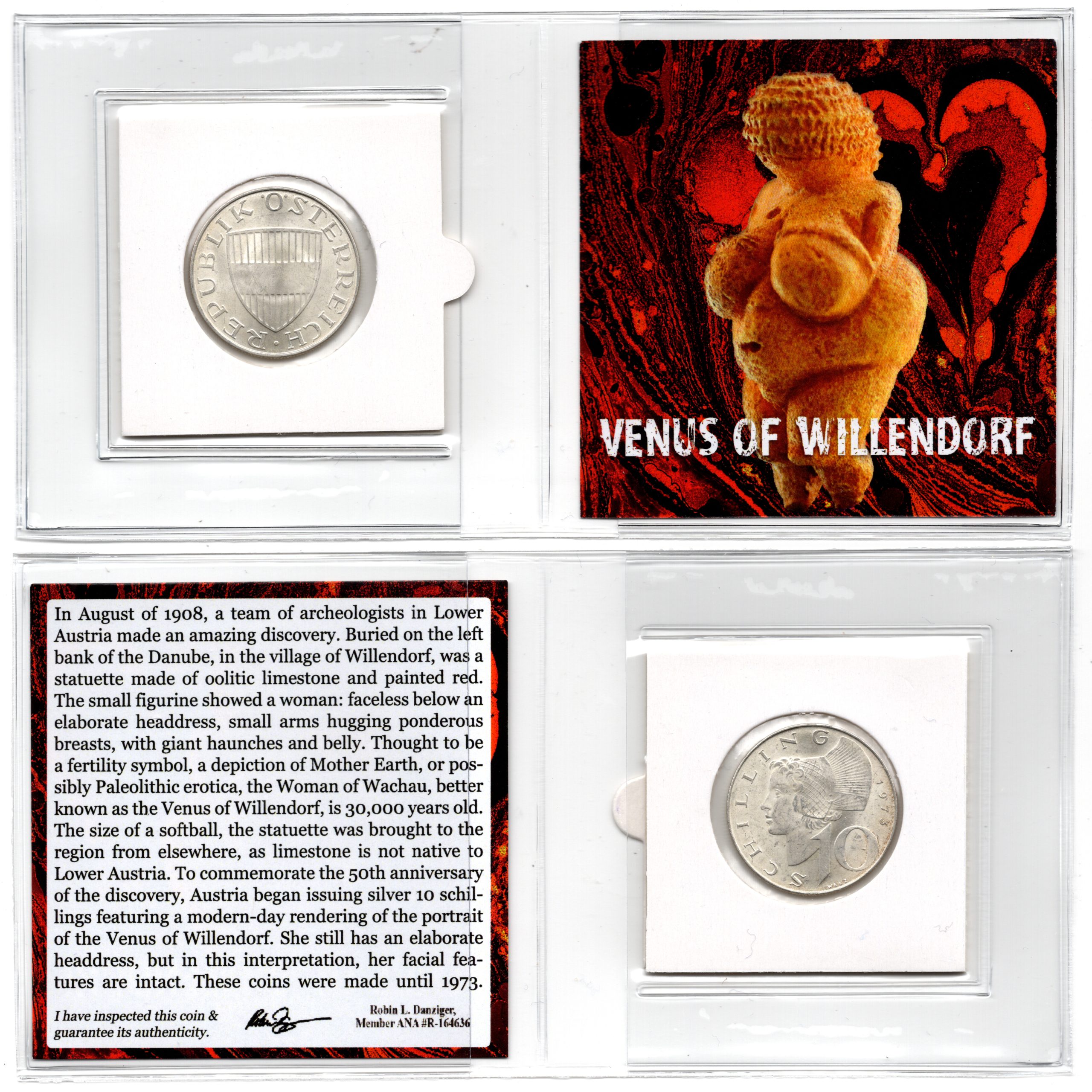 Venus of Willendorf: SIlver Coin - reverse