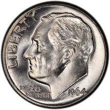 1964-P Roosevelt Dime 1964 Silver Dime 1964 Dime