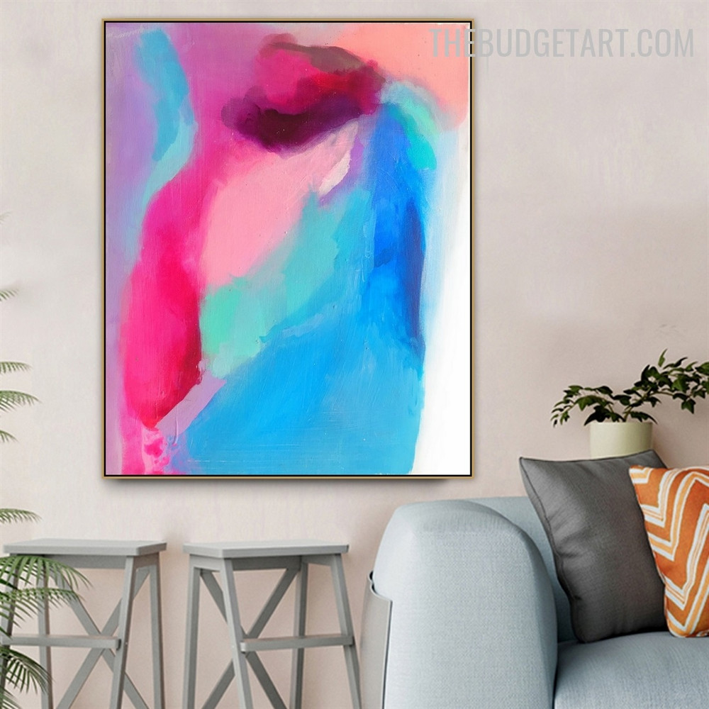 Attaints Colourful Handmade Abstract Canvas Artwork for Room Wall Drape