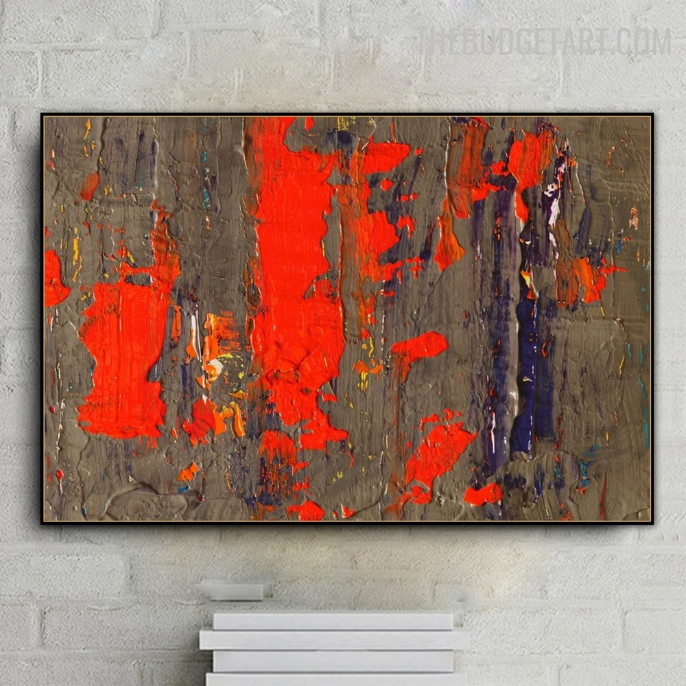 Flaws Colourful Handmade Acrylic Canvas Abstract Contemporary Artwork Done By Artist for Room Wall Equipment
