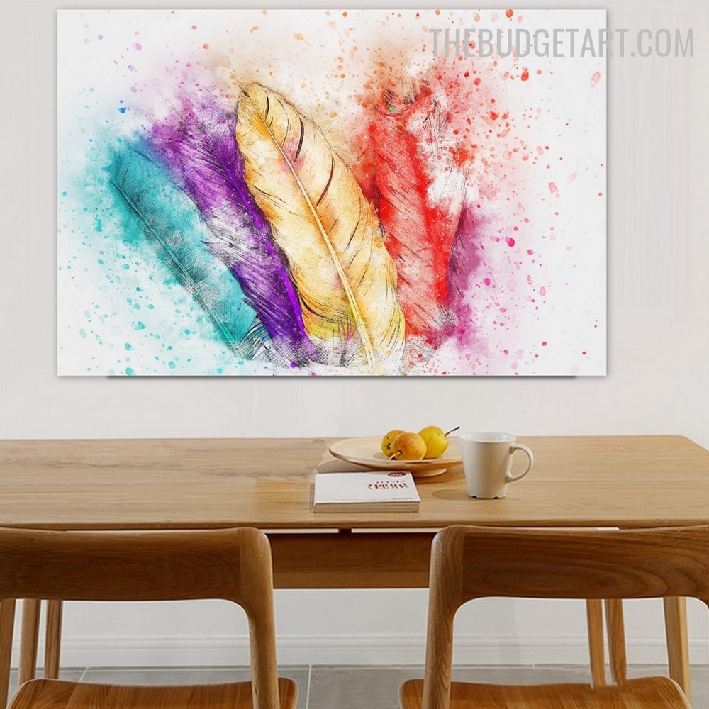 Plumage Blobs Handmade Texture Contemporary Abstract Canvas Painting Done By Artist for Room Wall Embellishment