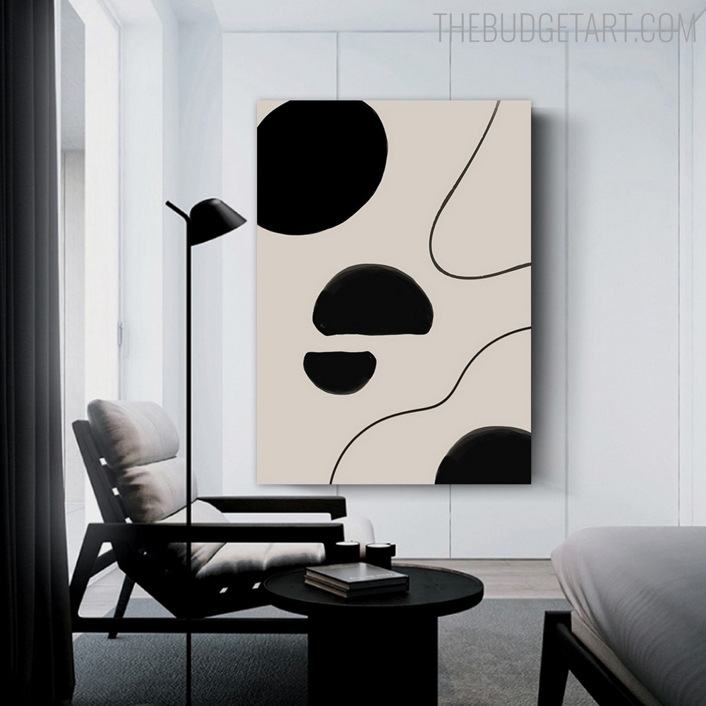 Wiggly Flaw Abstract Geometric Modern Painting Picture Canvas Print for Room Wall Adornment