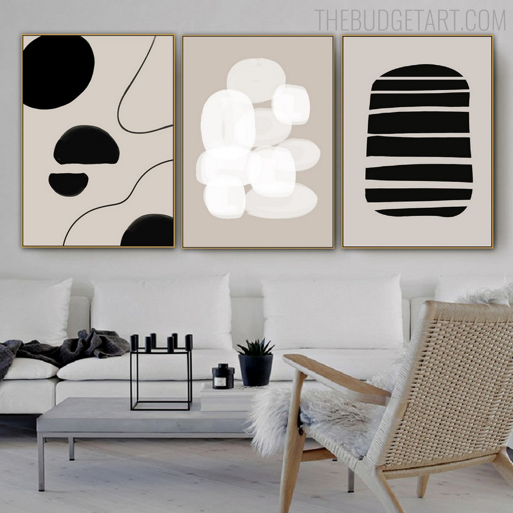 Roundish Tarnish Abstract Geometric Modern Painting Picture Canvas Print for Room Wall Décor